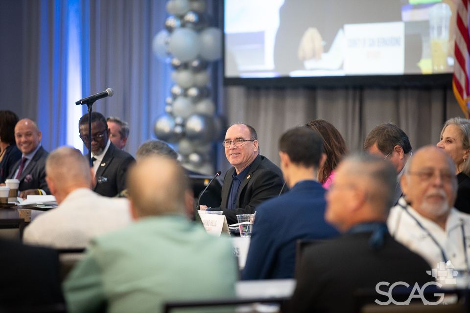 SCAG Immediate Past President Curt Hagman speaking.