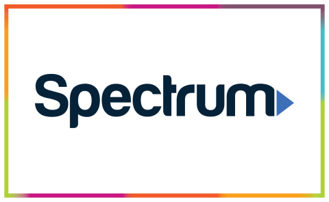 Spectrum logo with colorful border.