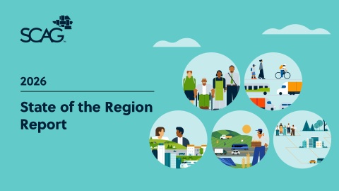 SCAG 2026 State of the Region report cover with diverse community illustrations.