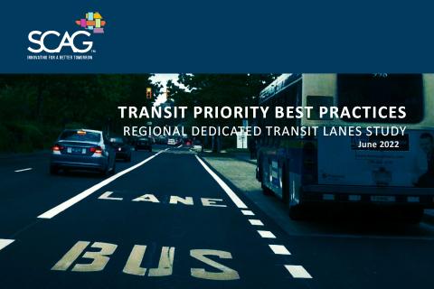 Street with painted bus lane, logo, and study title.